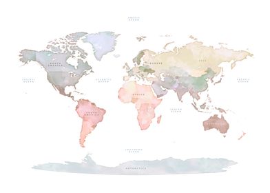 Pastel World Map no128