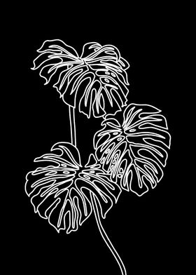 Floral line black white 