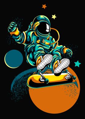 skateboard astronaut