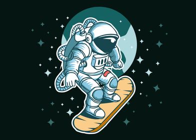 ASTRONAUT ON SKATEBOARD