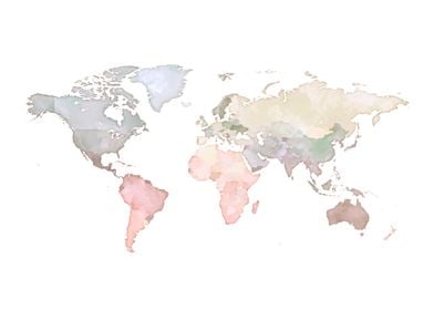 Pastel World Map no115