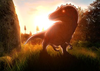 Sunset Allosaurus