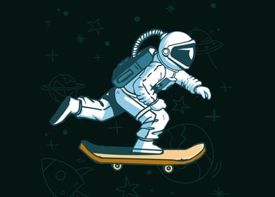 ASTRONAUT ON SKATEBOARD