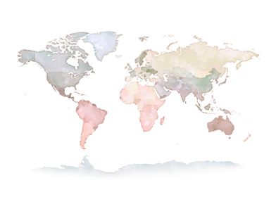 Pastel World Map no131