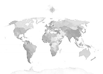 Grey Map of the World 196
