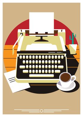 Typewriter And Coffee