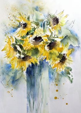 sunflowers watercolor