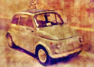 Fiat 500 illustration art