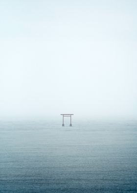 Torii Gate in hazy blue