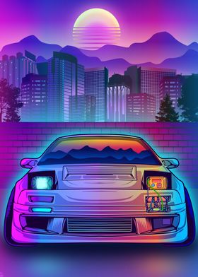 Mazda RX7 Synthwave City 