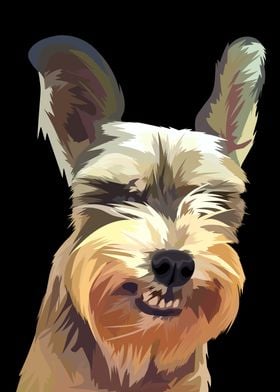 Schnauzer dog in vector