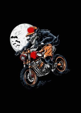 Werewolf riding Halloween