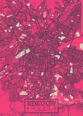 Mexico City Map Blossom