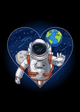 astronaut space heart