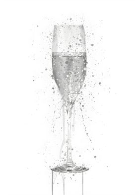 Grey Champagne Flute