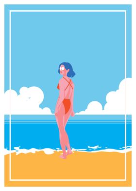 Woman On The Sandy Beach