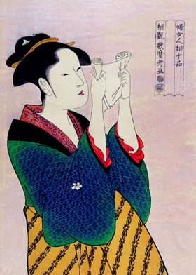 Fumiyomu Onna by Kitagawa 