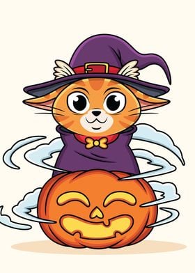 Witch Cat Pumpkin