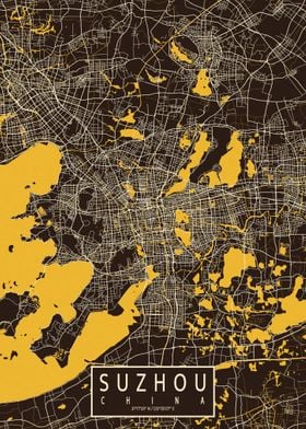 Suzhou City Map Pastel