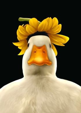 Duck and flower
