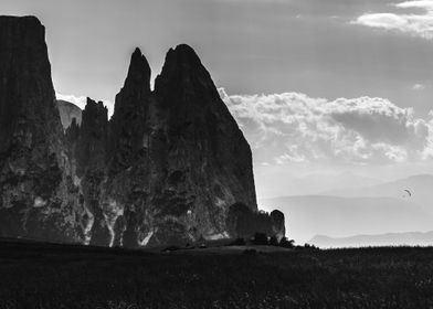 Dark high mountains