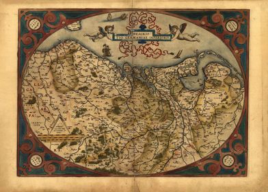 German 1645 Old Map