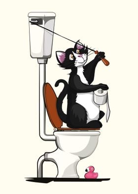Pussy Cat Flushing Toilet