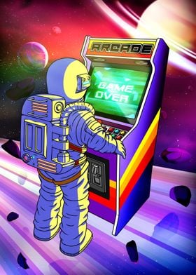 Astronaut Arcade Gamer