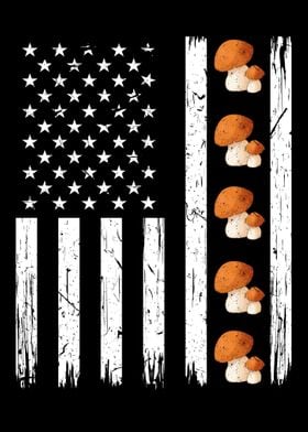 Mushroom Hunting USA Flag