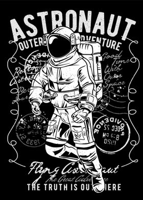 Flying astronaut vintage