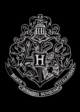 'Hogwarts Insignia Black' Poster by Wizarding World | Displate