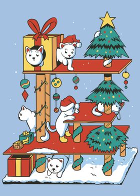 Funny Christmas Cats Tree