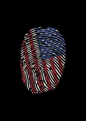 American flag finger print