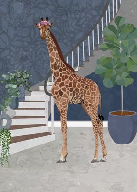 Giraffe in Staircase