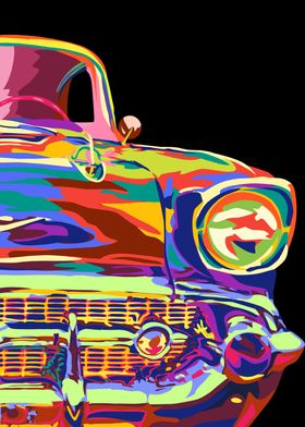 Classic car in pop art