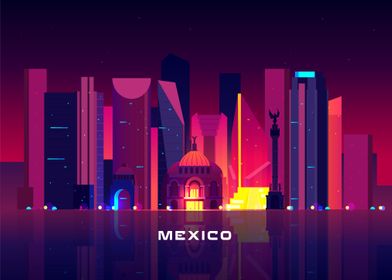 Mexico city skyline