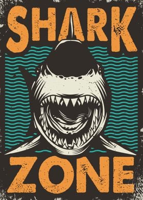 Vintage shark poster