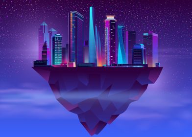 Night neon megapolis