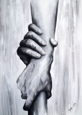 Save me hands painting