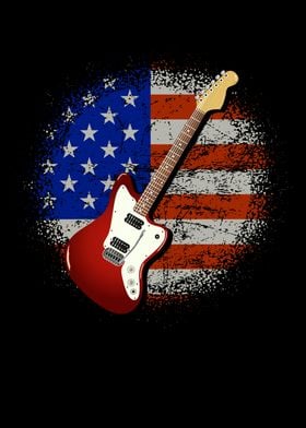 Vintage Guitar USA Flag