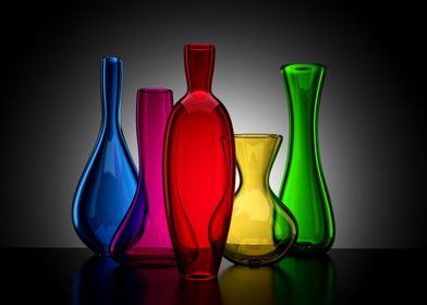 Colorful Glass Vases 