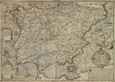 Spain 1555 old Map