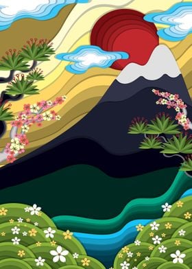 mountain japanese art