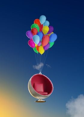 Chair Flying Balloons