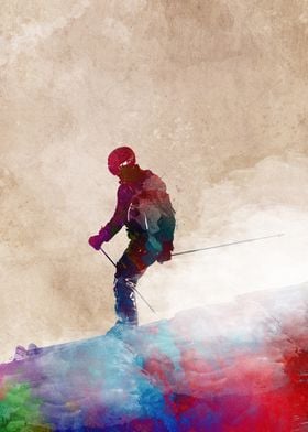 Ski sport art 