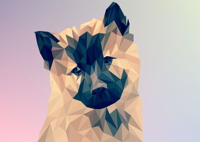 cute dog polygon