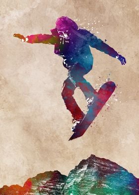 Snowboard sport art