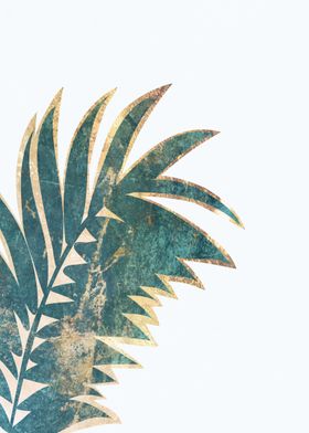 Turquoise Palm Leaf