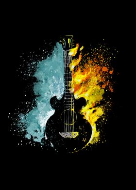 Fire and water guitar