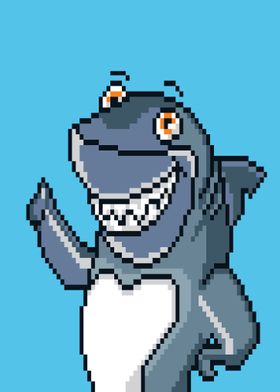 Pixel art shark